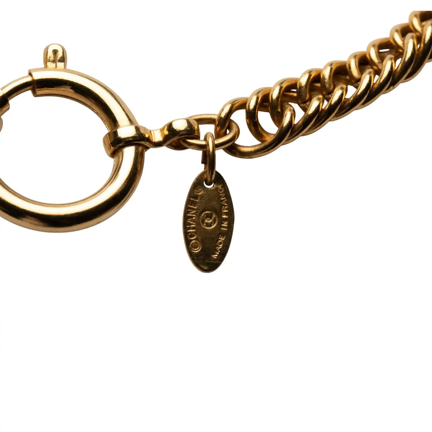 Chanel Gold Plated Loupe Magnifying Glass Pendant Necklace