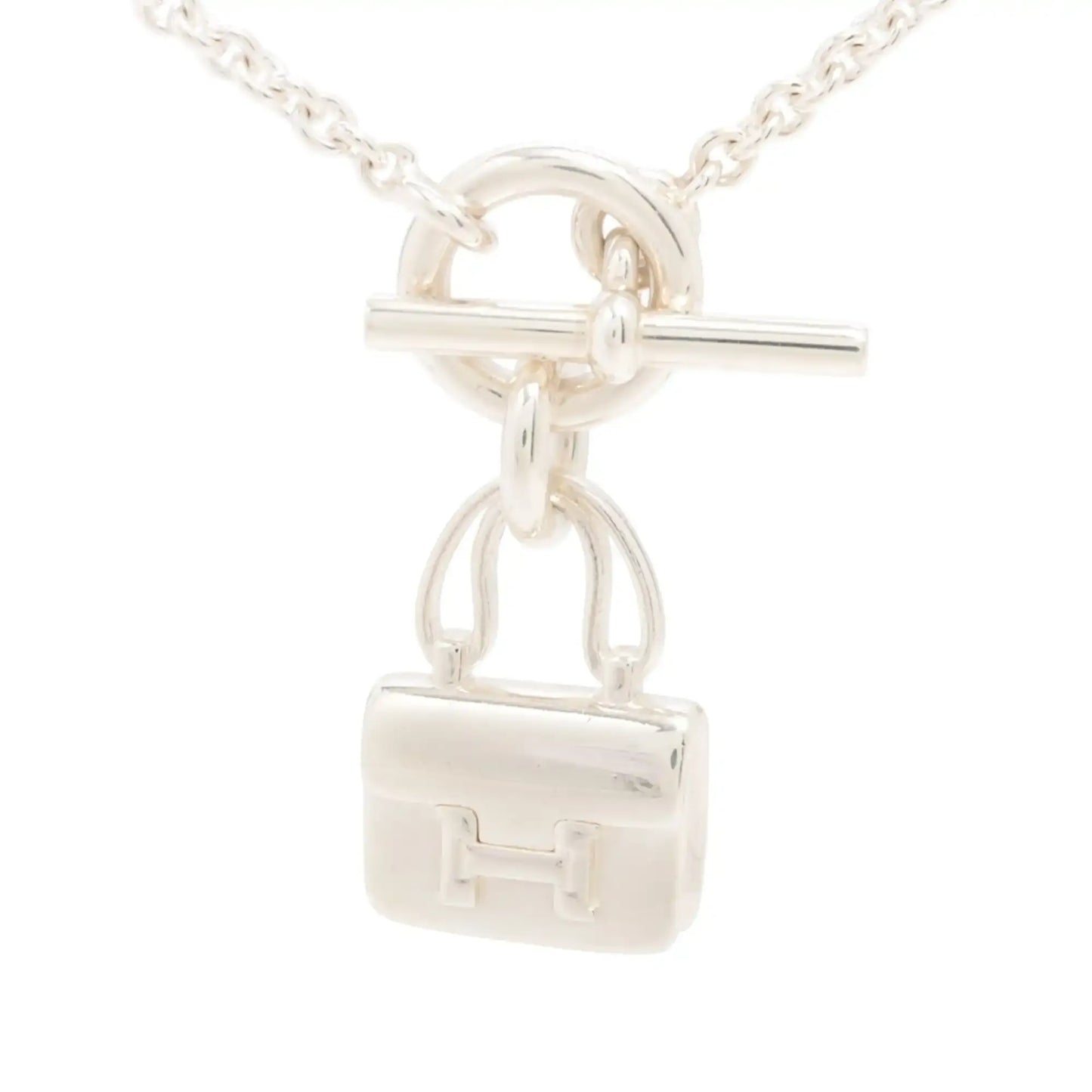 Hermès Sterling Silver Amulettes Constance Necklace