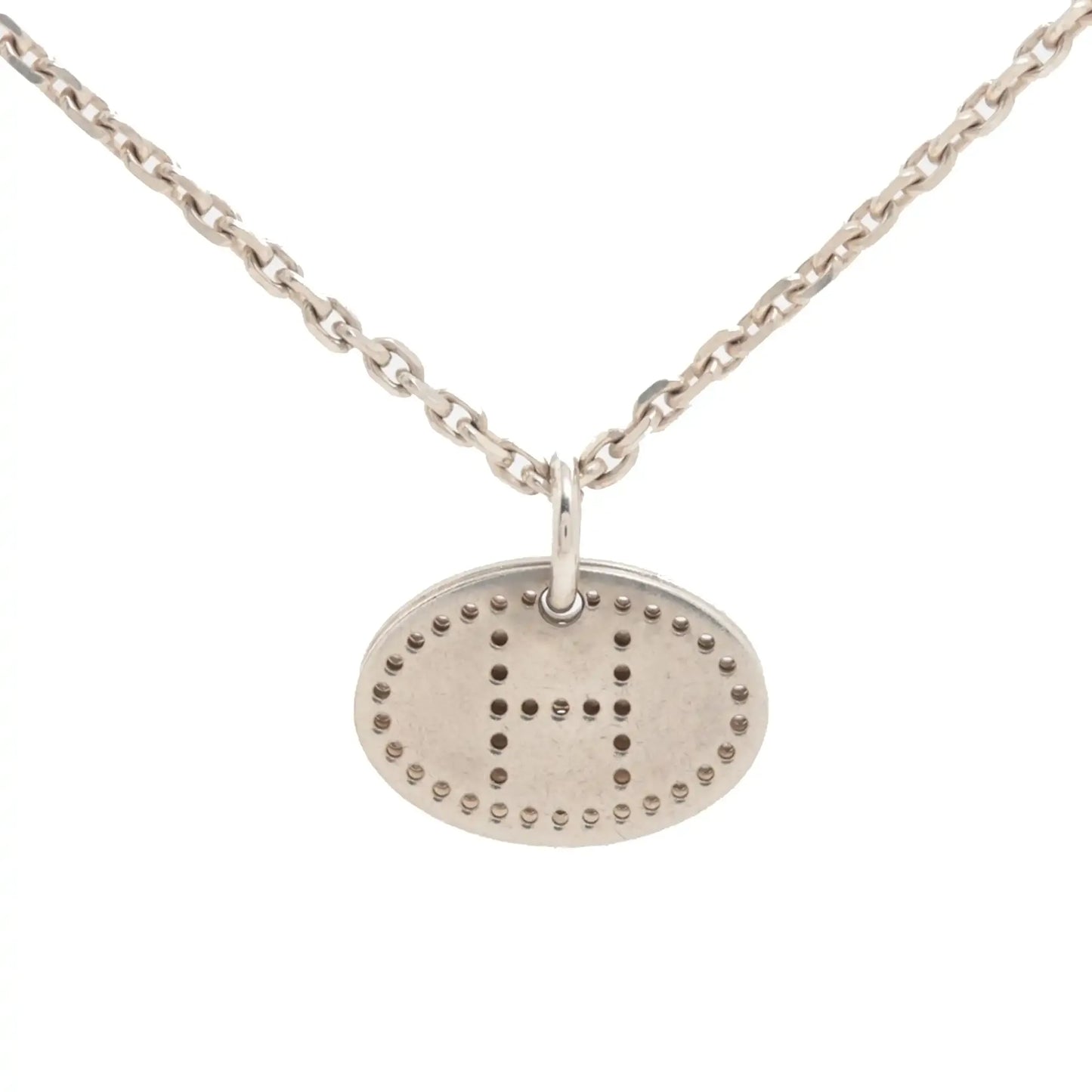 Hermès Sterling Silver Evelyne Eclipse Pendant Necklace