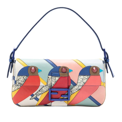 Fendi Patchwork Leather QuTweet Bird Baguette