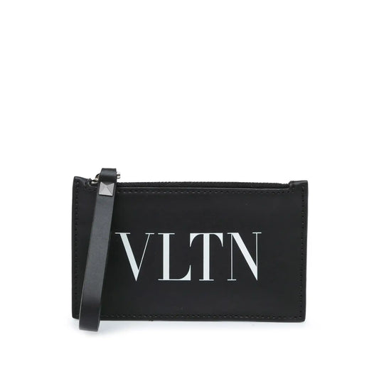 Valentino Leather VLTN Zip Card Holder