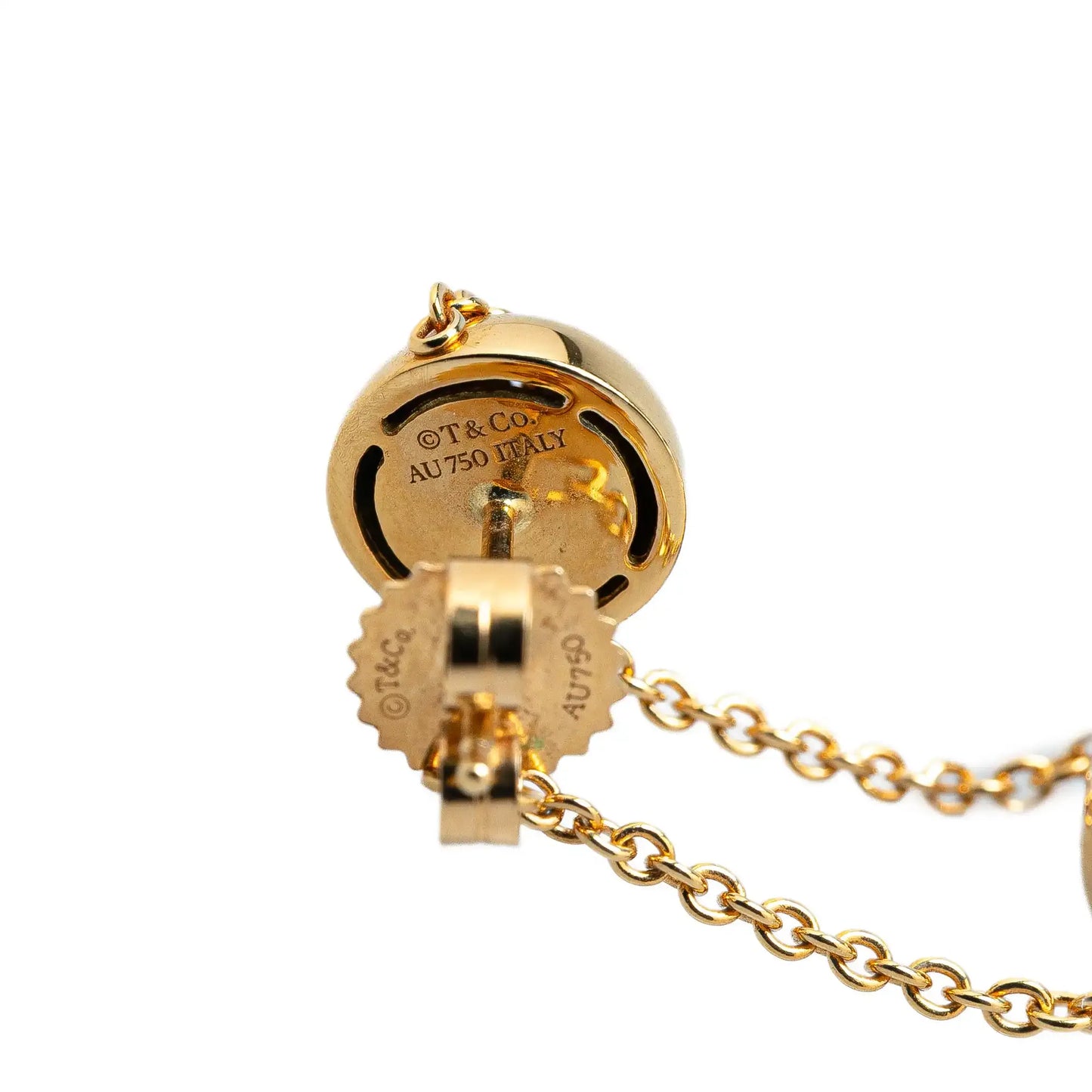 Tiffany 18K Yellow Gold Triple Drop Push Back Earrings