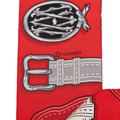 Hermès Harnais Des Presidents Twilly Silk Scarf