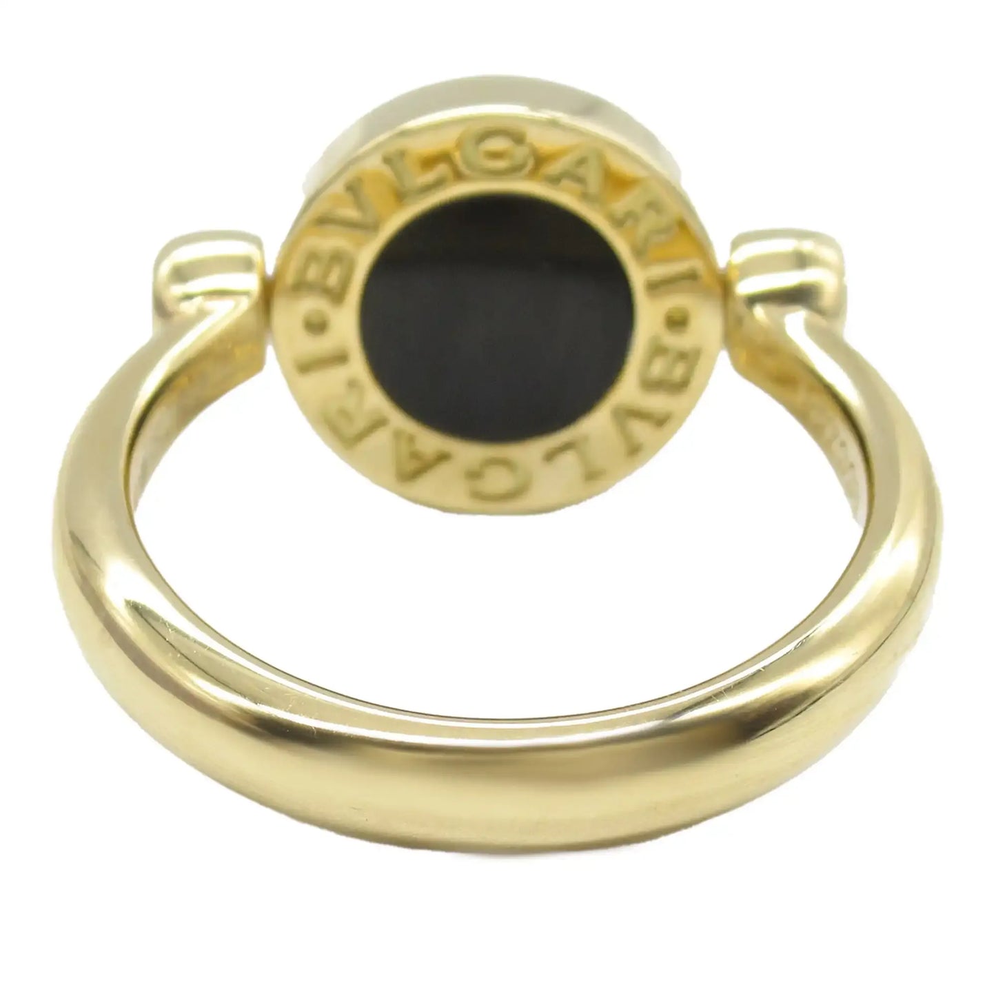 Bvlgari 18K Yellow Gold Mother of Pearl and Onyx Ring