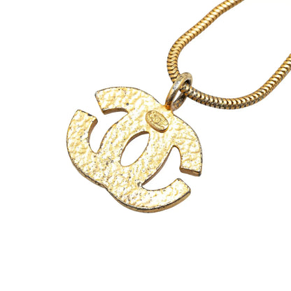 Chanel Gold Plated CC Pendant Necklace