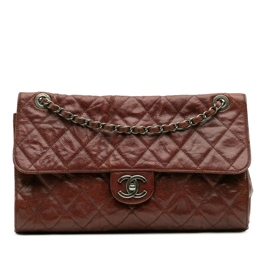 Chanel Jumbo Quilted Glazed Caviar CC Crave Flap