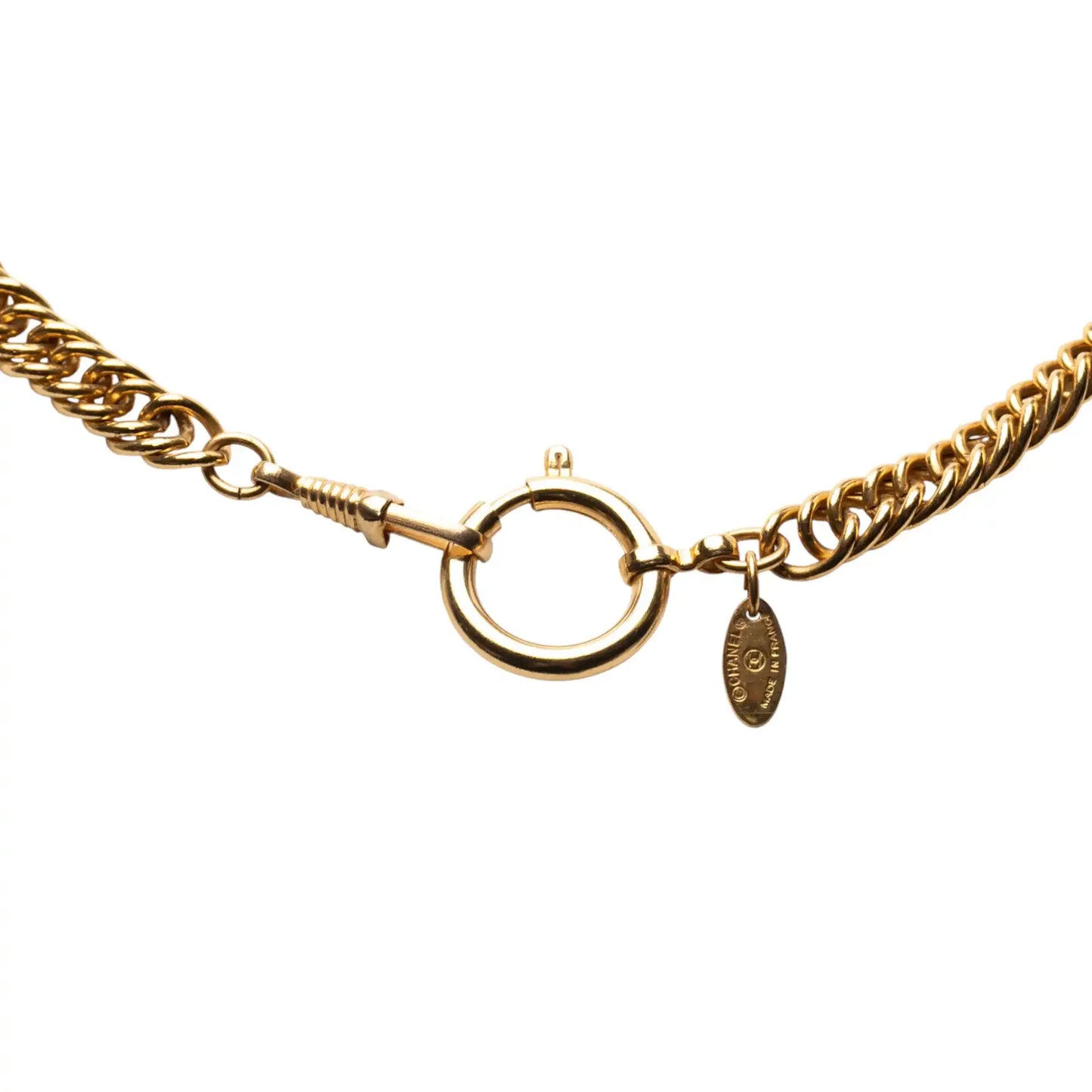 Chanel Gold Plated Loupe Magnifying Glass Pendant Necklace