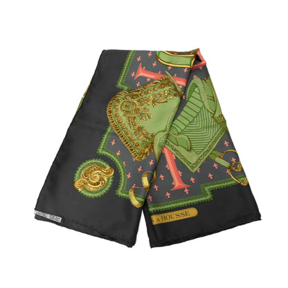 Hermès Selles A Housse Silk Scarf 90