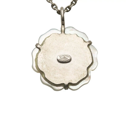 Chanel Resin Shell Camellia Pendant Necklace