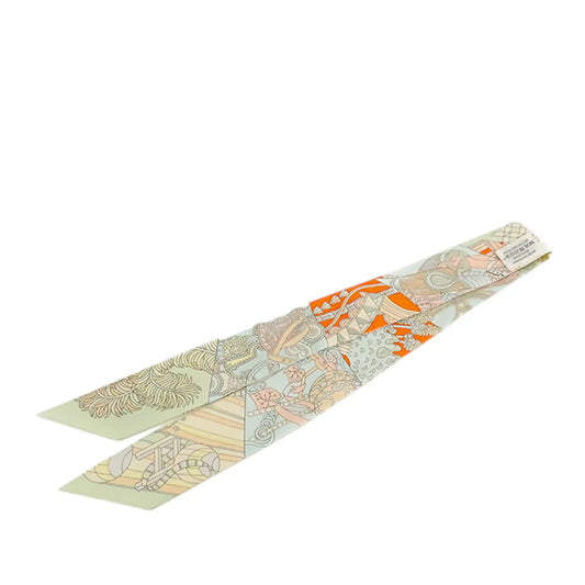 Hermès De L Ombrelle Aux Duels Silk Twilly Scarf