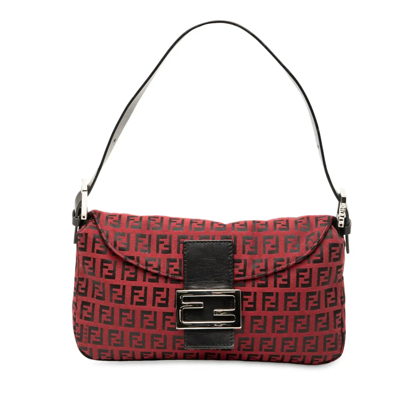 Fendi Zucchino Canvas Double Flap Shoulder Bag