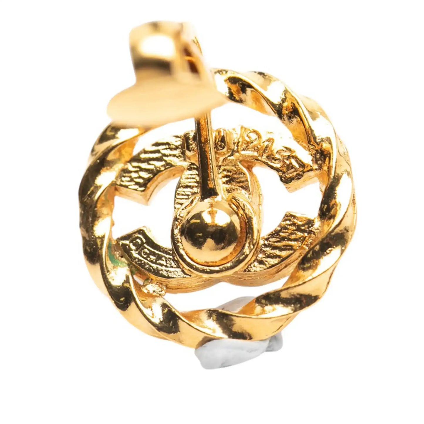 Chanel Gold Plated CC Rhinestones Clip On Earrings