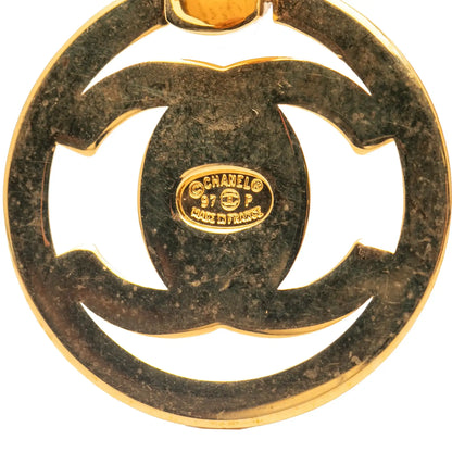 Chanel Gold Plated CC Turnlock Swing Clip on Earrings