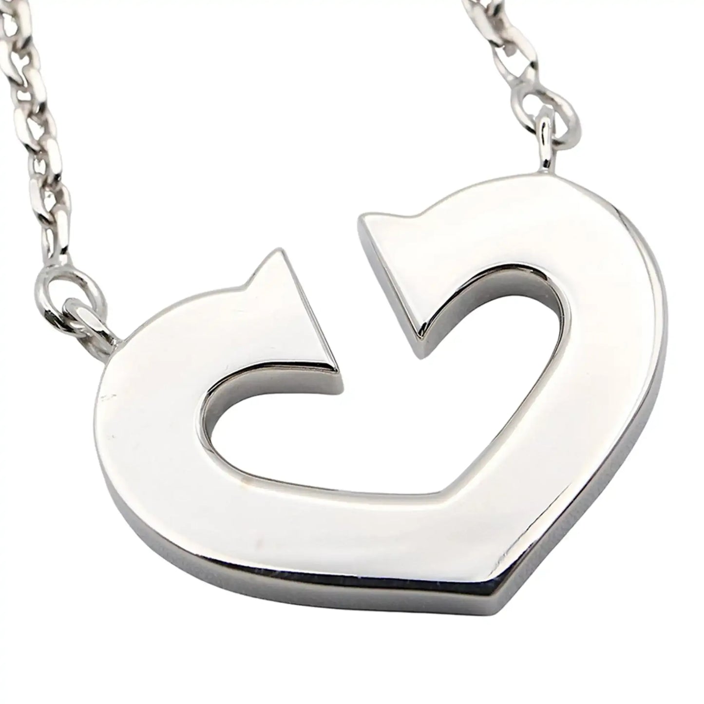 Cartier 18K White Gold C de Cartier Heart Pendant Necklace