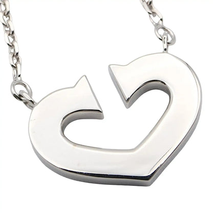 Cartier 18K White Gold C de Cartier Heart Pendant Necklace