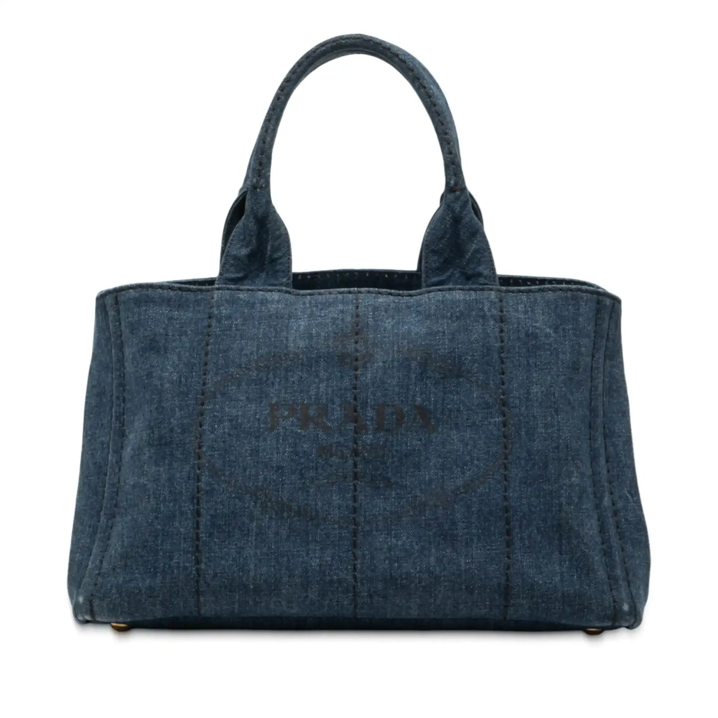 Prada Small Denim Canapa Logo Satchel