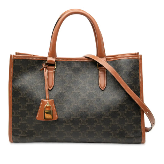 Celine Mini Triomphe Coated Canvas Horizontal Cabas Tote