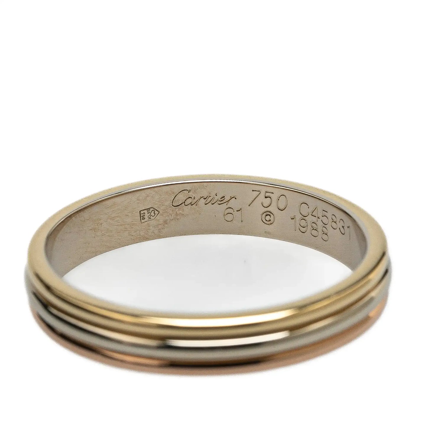 Cartier Tricolor 18K Trinity Wedding Band Ring
