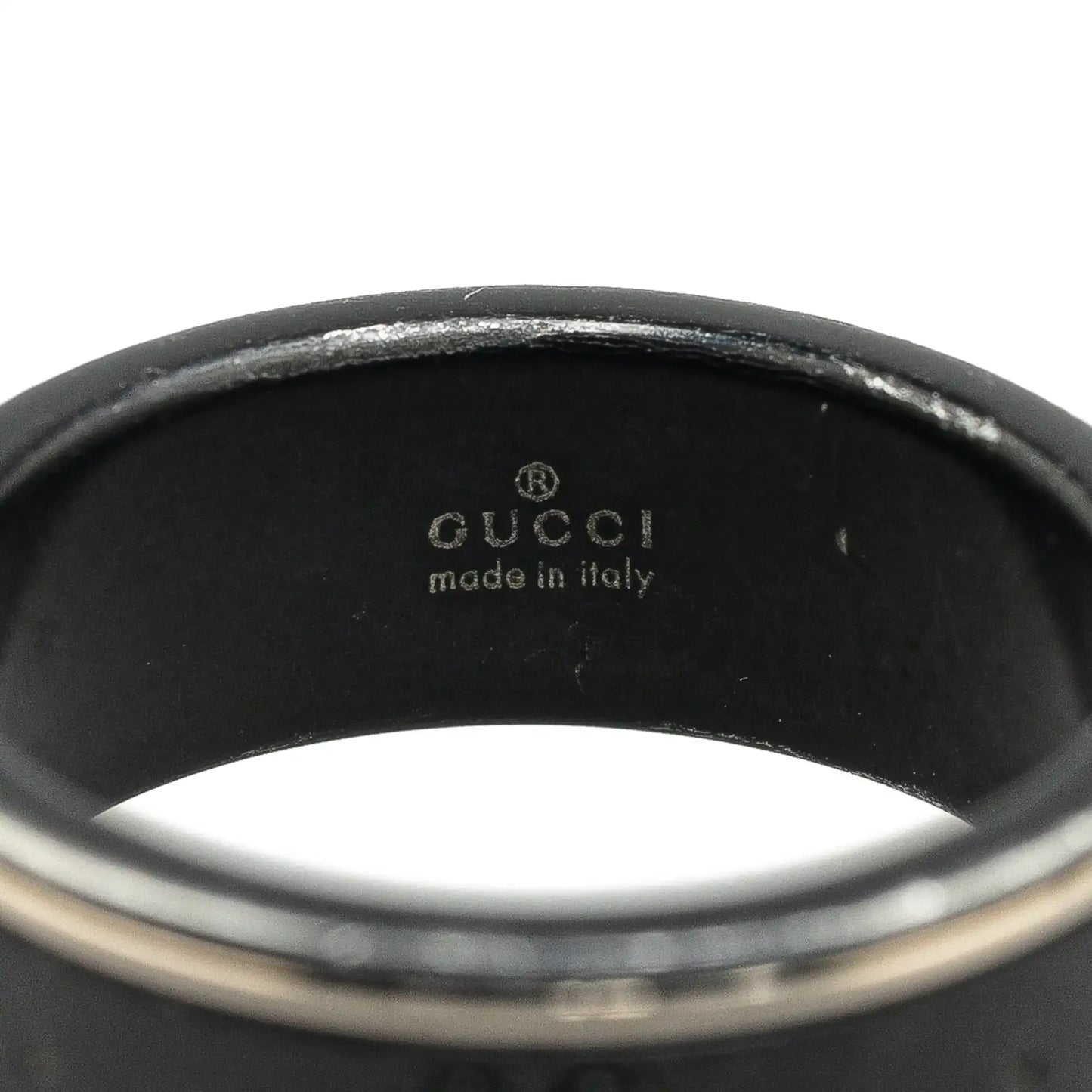 Gucci 18K White Gold Icon Thin Band Ring