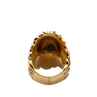 Gucci Gold Plated Lion Head Ring
