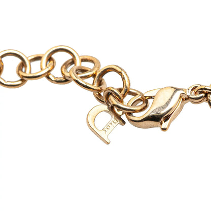 Dior Gold Plated Heart Padlock and Key Pendant Necklace