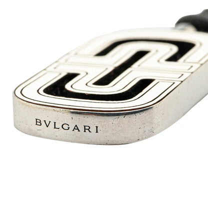 Bvlgari Sterling Silver Resin Parentesi Pendant Cord Necklace