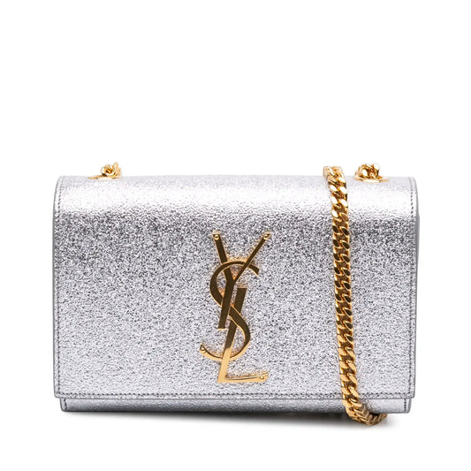 Saint Laurent Small Metallic Calfskin Classic Monogram Kate Crossbody