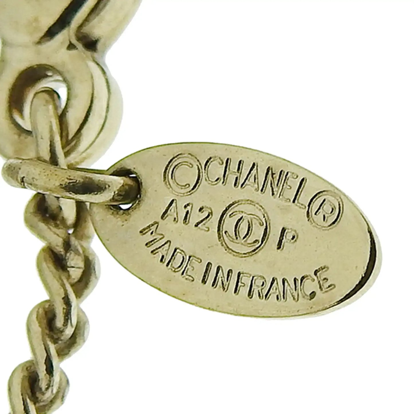 Chanel CC Gold Plated Faux Pearl and Crystal Drop Necklace