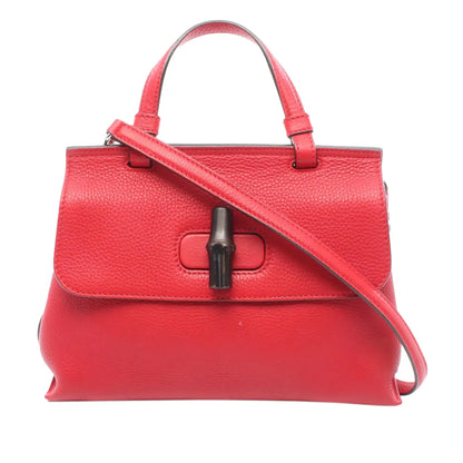 Gucci Small Leather Bamboo Daily Satchel