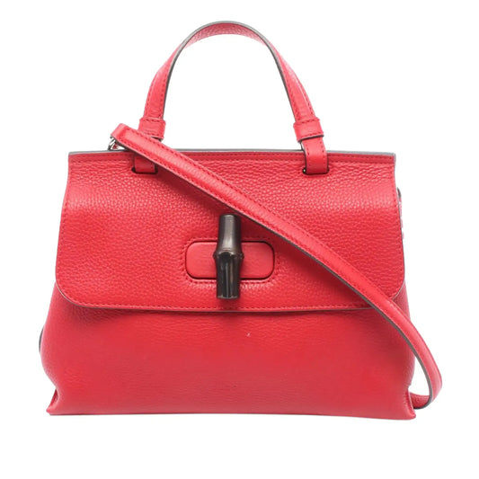 Gucci Small Leather Bamboo Daily Satchel