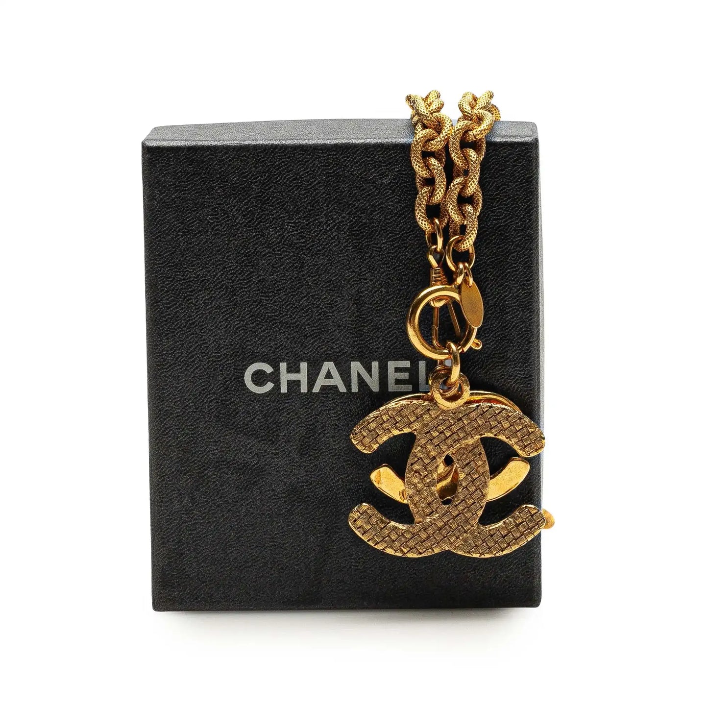 Chanel Gold Plated Double CC Pendant Necklace