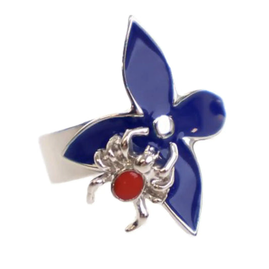 Louis Vuitton Silver Plated Enamel Fairytale Ring Set
