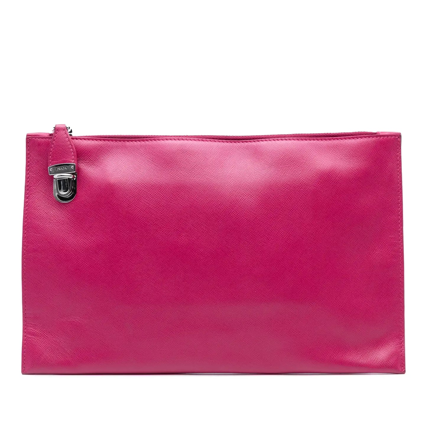 Prada Saffiano Lux Zip Clutch