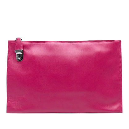 Prada Saffiano Lux Zip Clutch