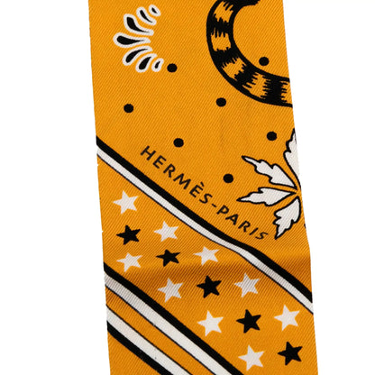Hermès Les Leopards Bandana Silk Twilly Scarf