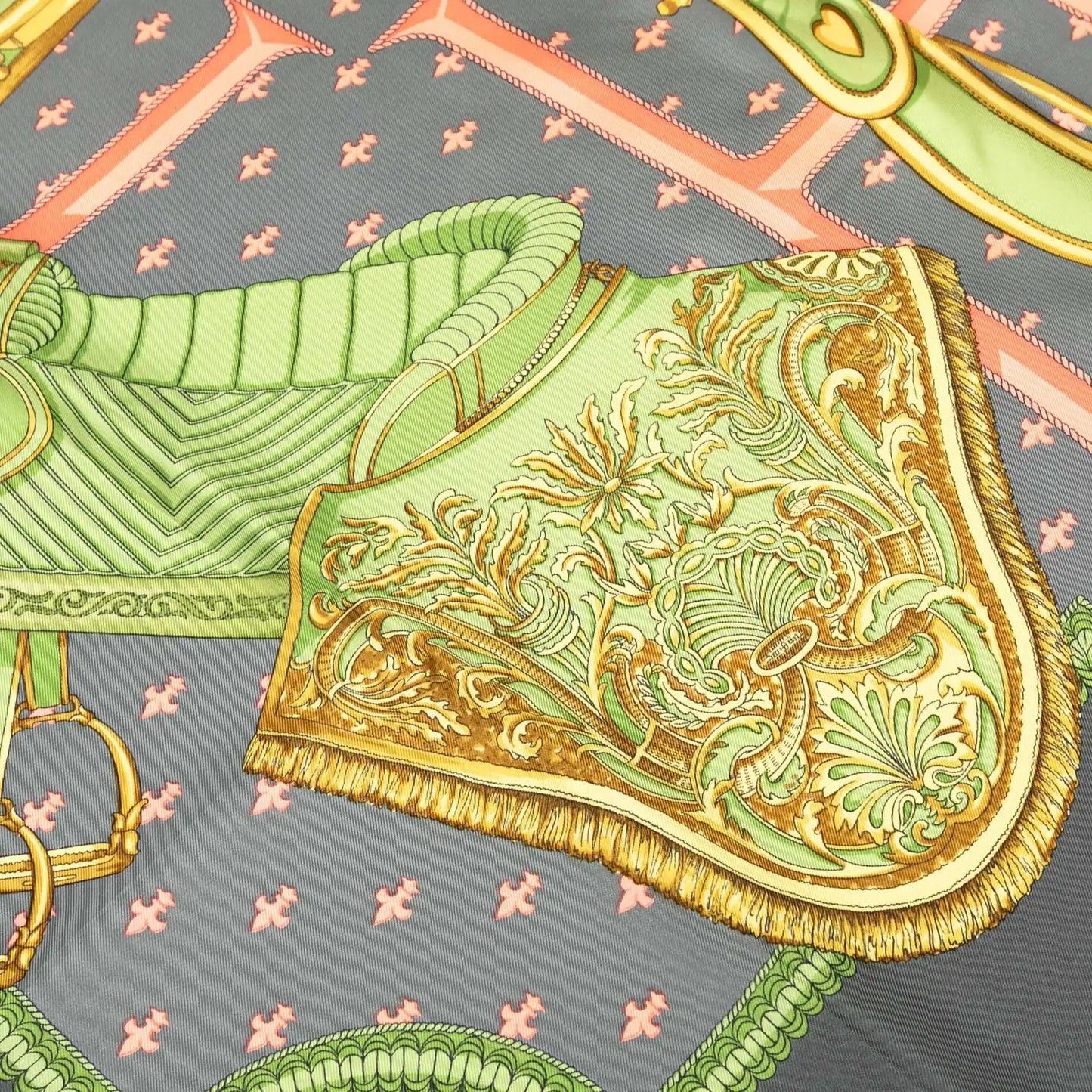 Hermès Selles A Housse Silk Scarf 90