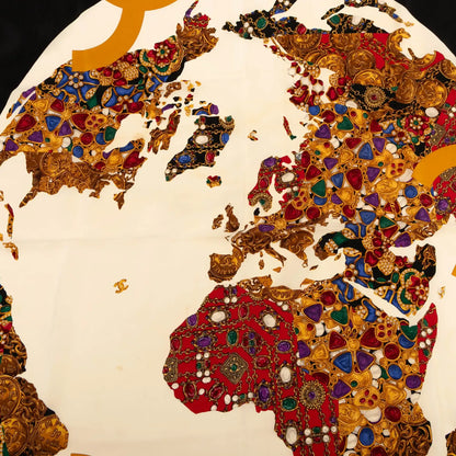 Chanel Gripoix Globe Silk Scarf