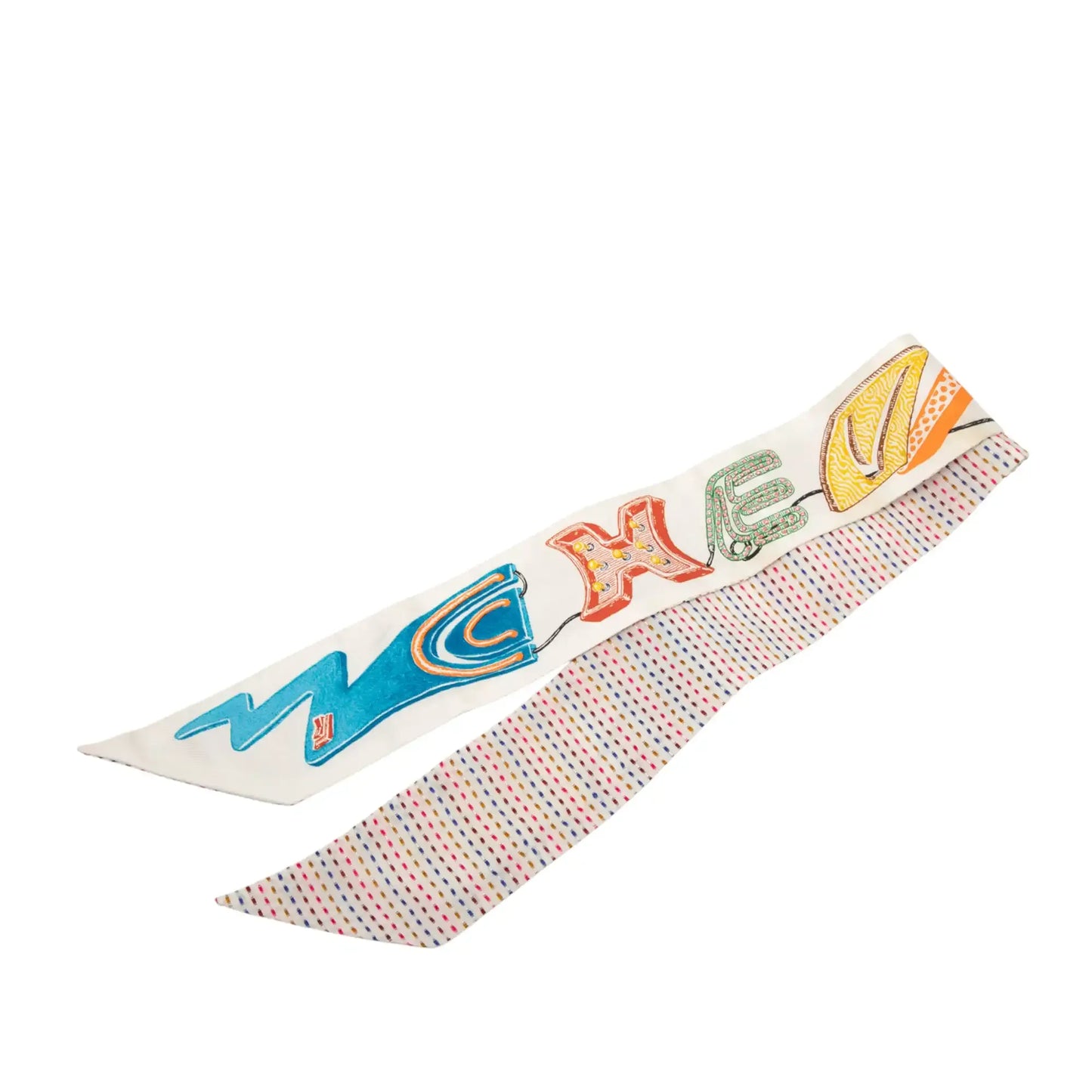 Hermès Chevaloscope Pointille Silk Twilly Scarf