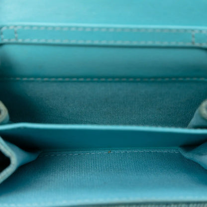 Chanel Quilted Denim 19 Card Holder with Chain