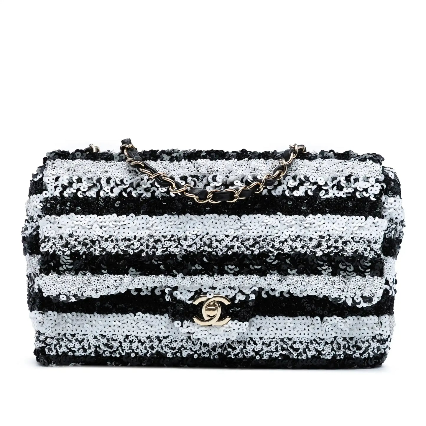 Chanel Medium Sequined Calfskin Single Flap