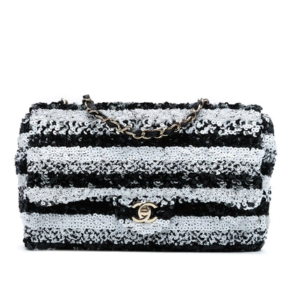 Chanel Medium Sequined Calfskin Single Flap