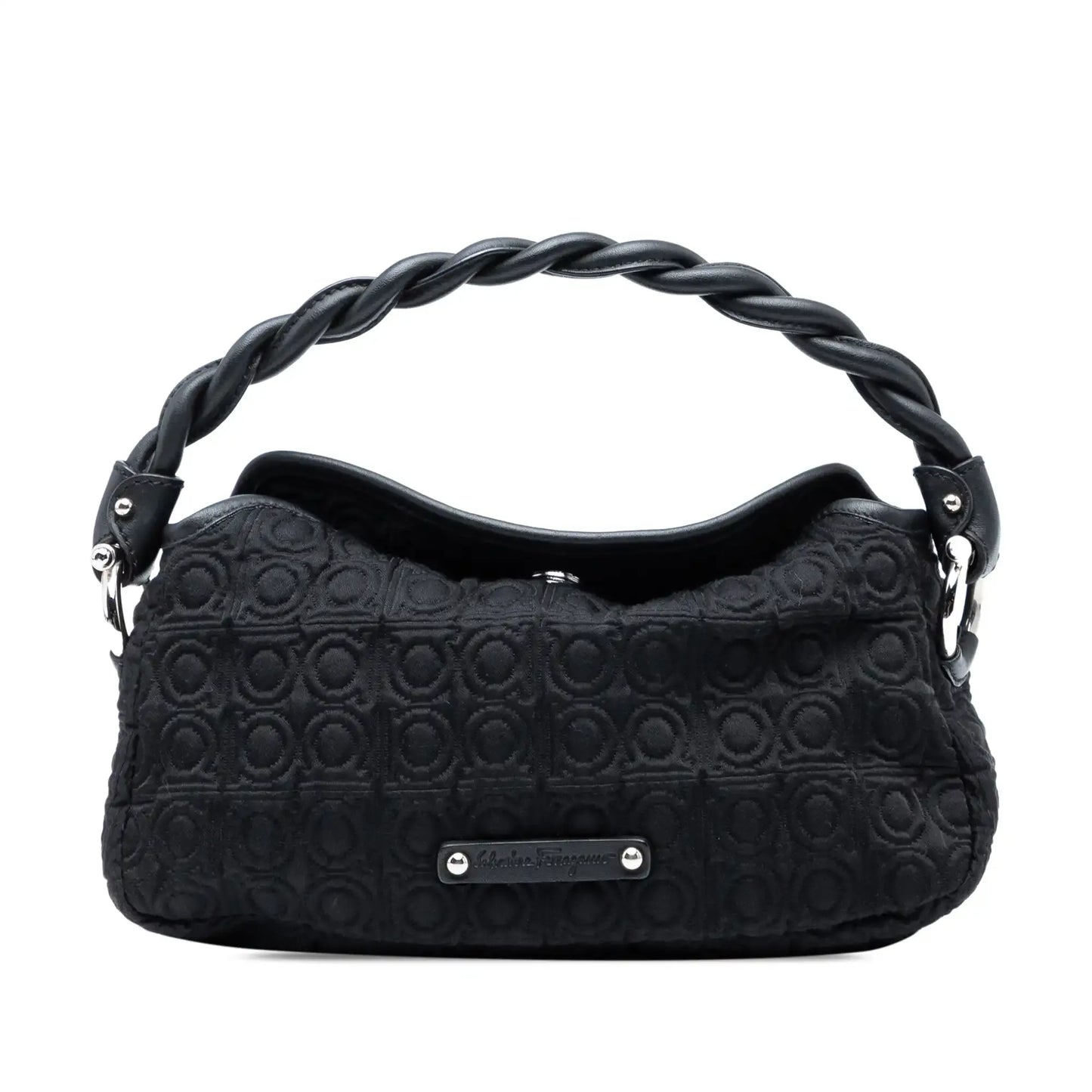 Ferragamo Gancini Canvas Handbag