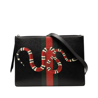Gucci Leather Web Kingsnake Crossbody