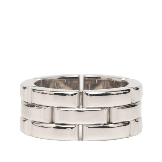 Cartier 18K White Gold Triple Row Maillon Panthère Ring