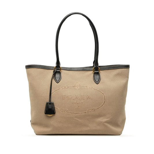 Prada Canvas Canapa Logo Tote