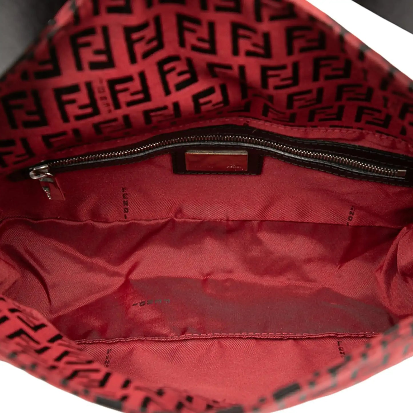 Fendi Zucchino Canvas Double Flap Shoulder Bag