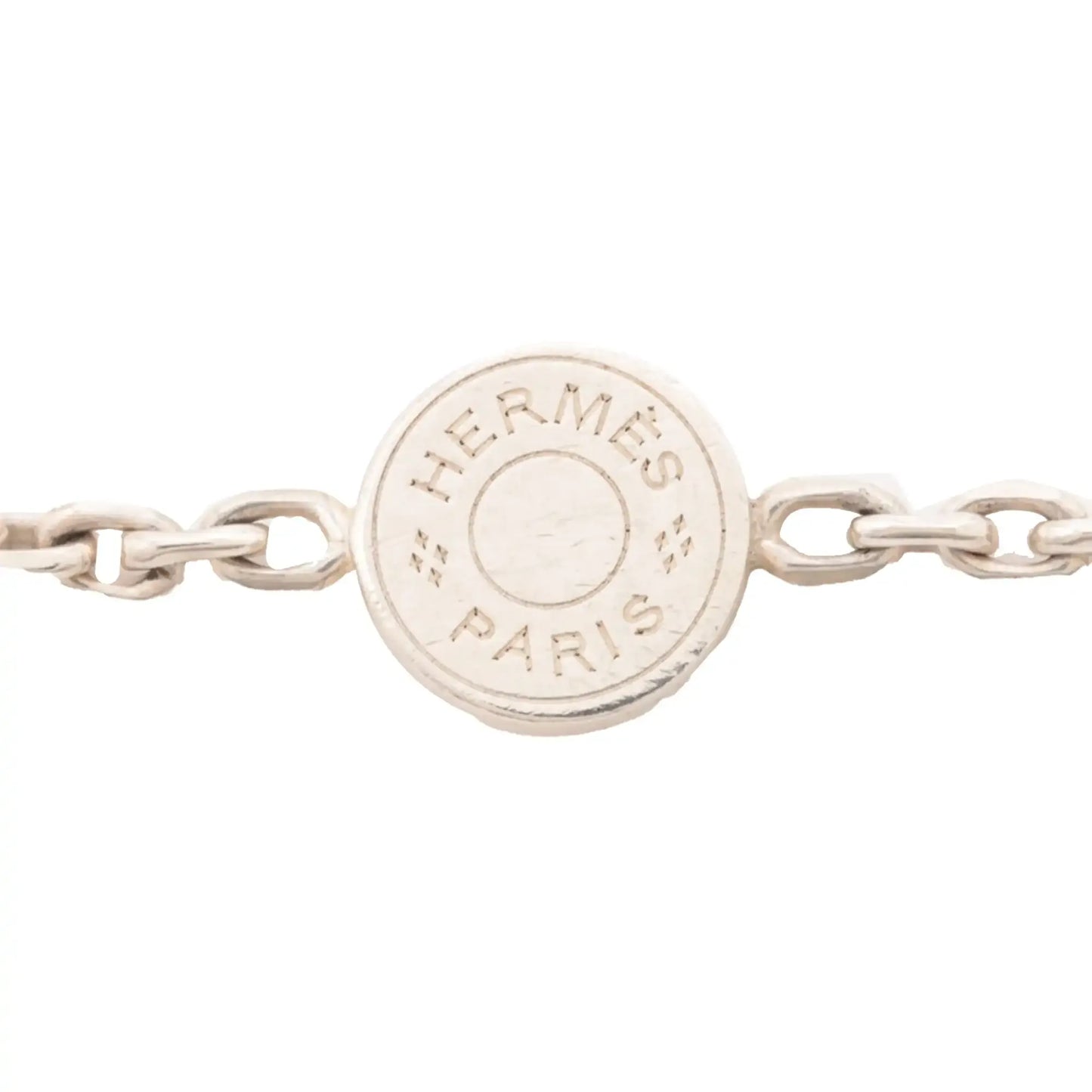 Hermès Sterling Silver Evelyne Eclipse Pendant Necklace