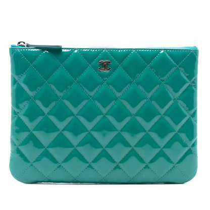 Chanel Small CC Quilted Patent O Case Clutch
