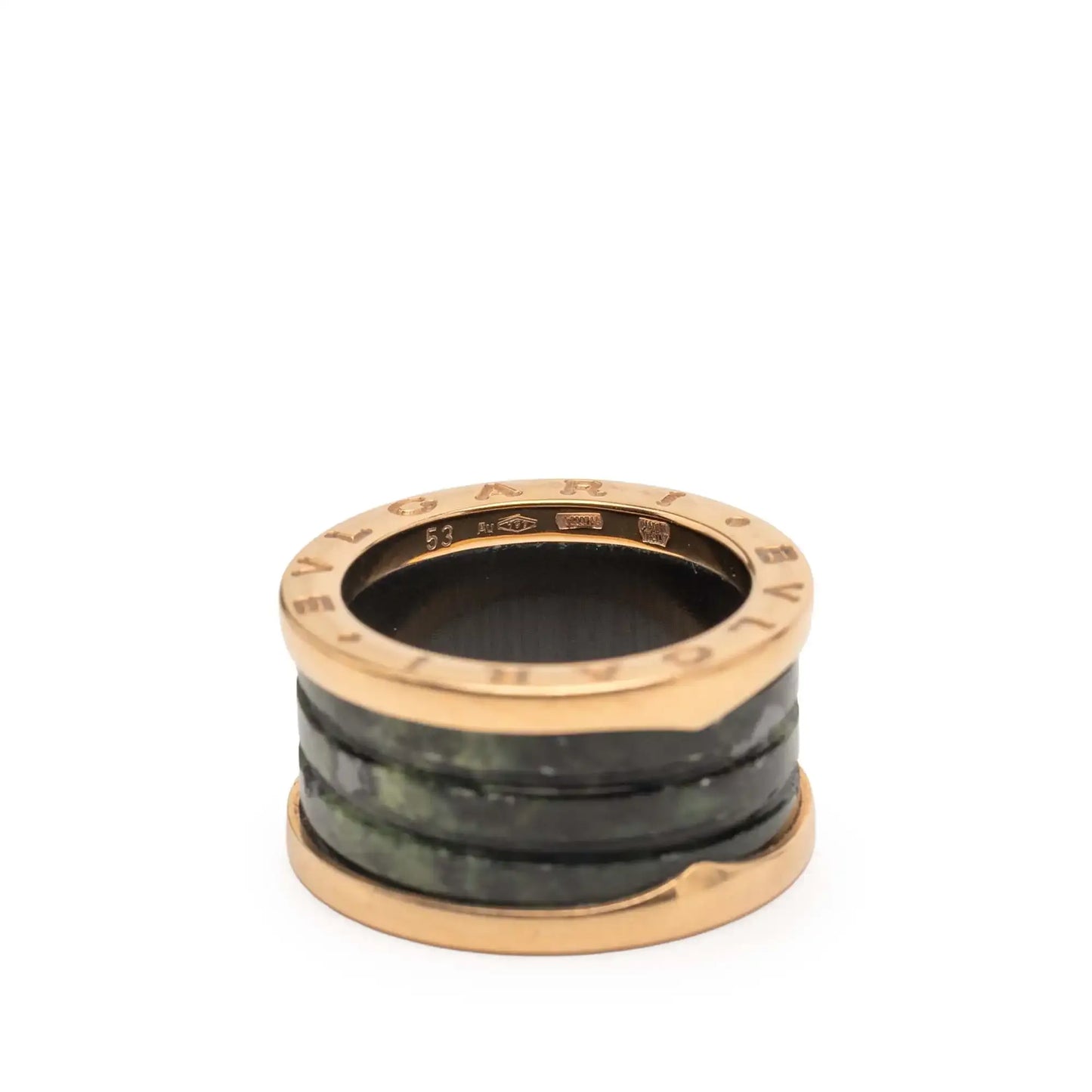 Bvlgari 18K Rose Gold and Bowenite B Zero1 Four Band Ring