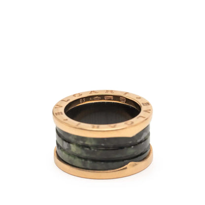 Bvlgari 18K Rose Gold and Bowenite B Zero1 Four Band Ring